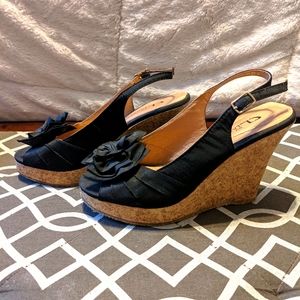 CL by Laundry Black Wedges!!